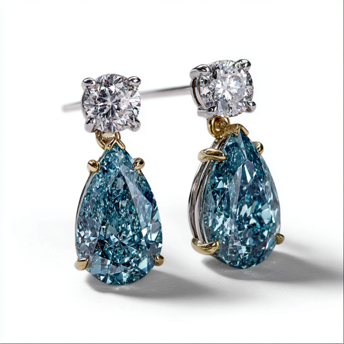 Blue Tear Drop Earrings