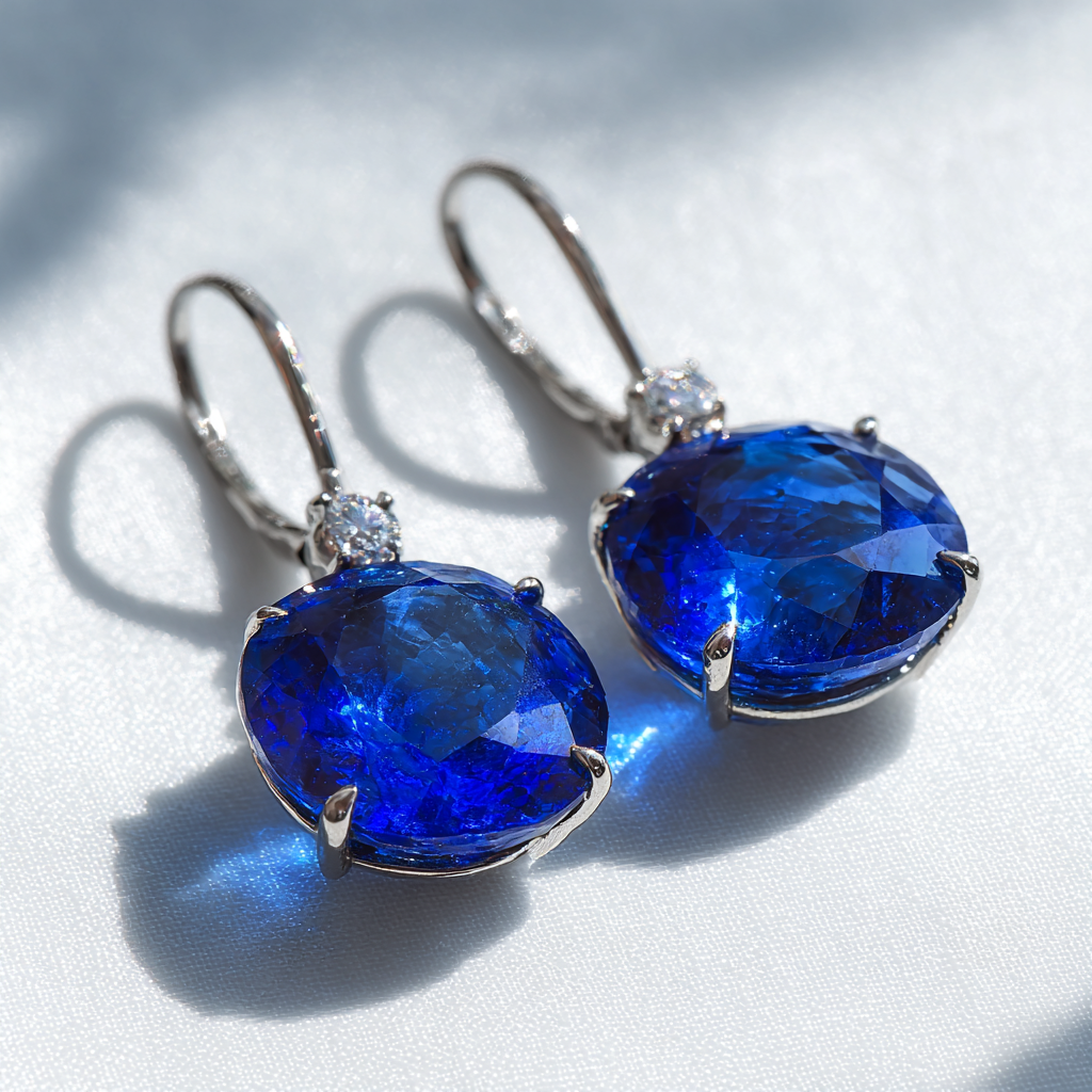 Sapphire and Diamond Drop Earrings